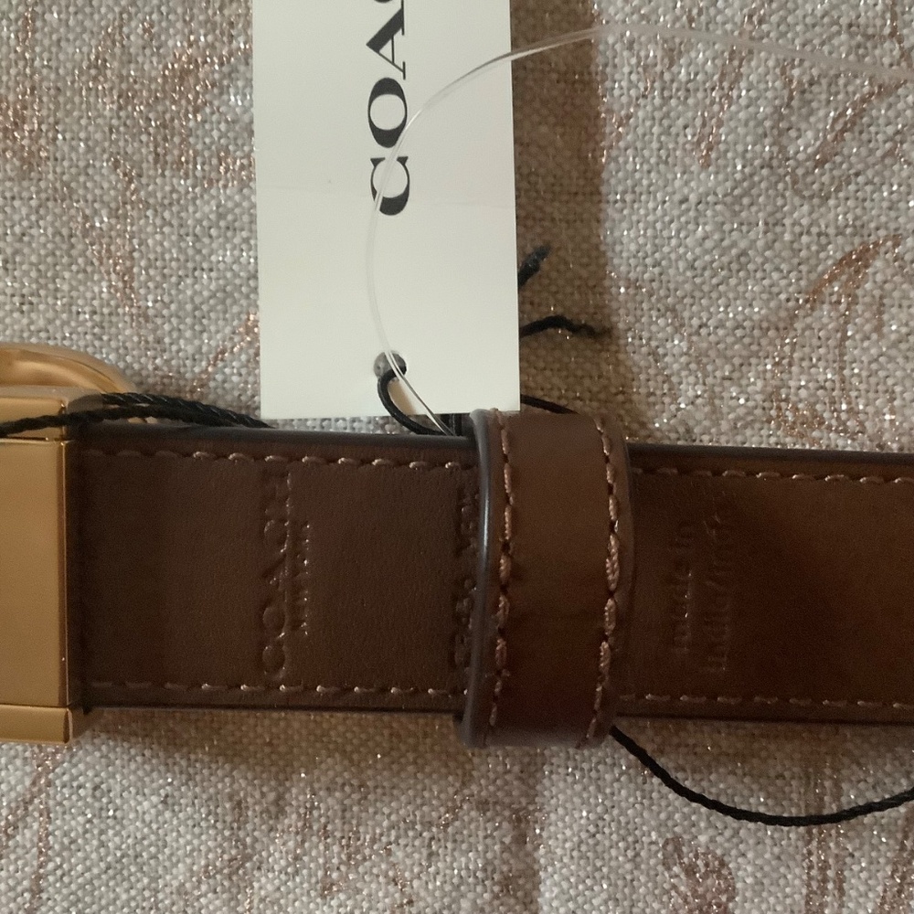 COACH Signature Buckle Cut To Size Morgan Belt, 25 Mm In Tan/Brown OS - Picture 4 of 11
